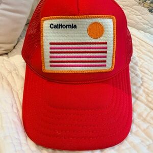 Red 'California' Patch Trucker Hat